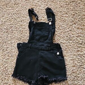 Black Denim Overalls